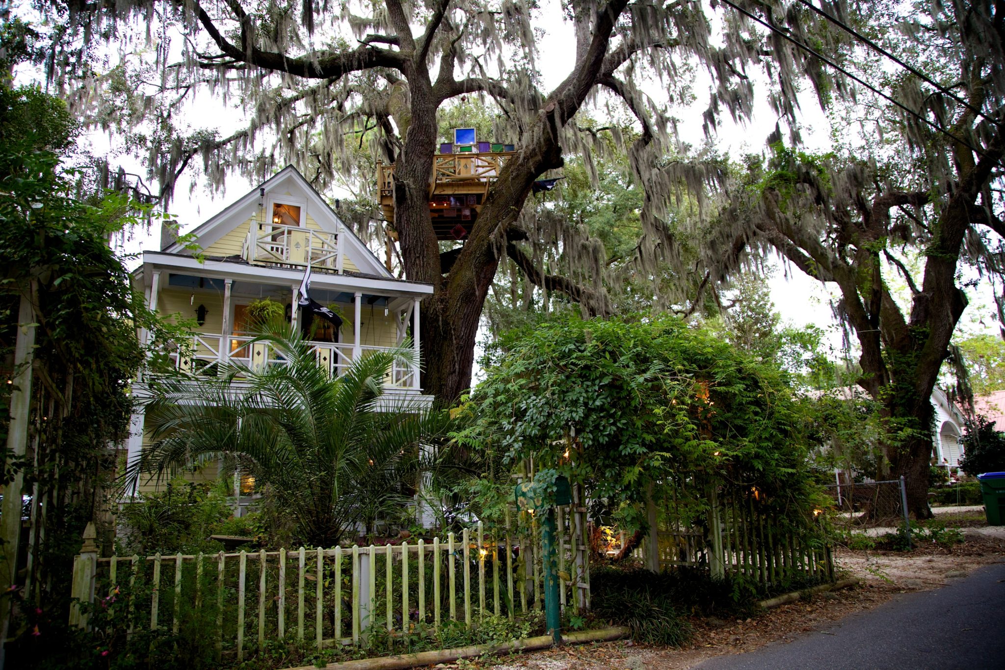 Our Treehouse accommodations  in Savannah GA on our Southern college tour in Savannah Georgia and North and South Carolina with Carissa. 