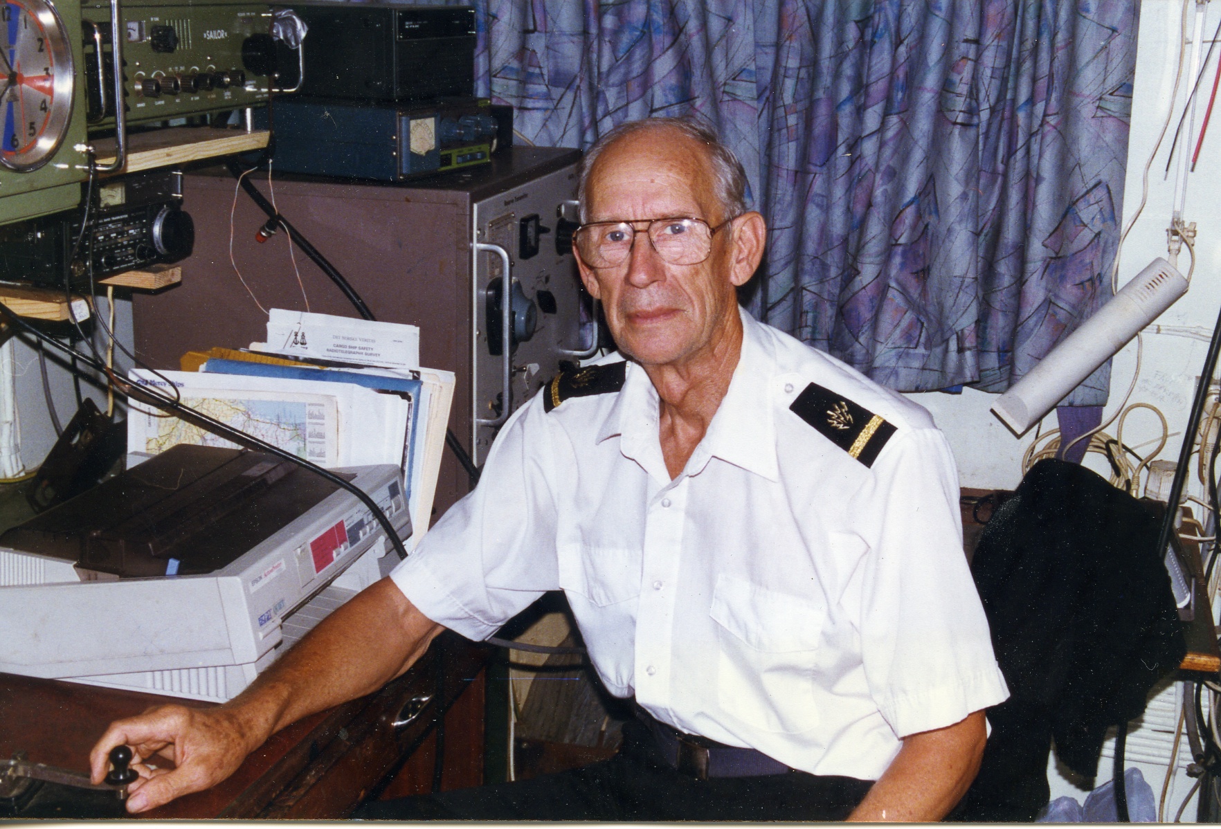 My father, on board the Anastasis Mercy Ship as a radio operator.