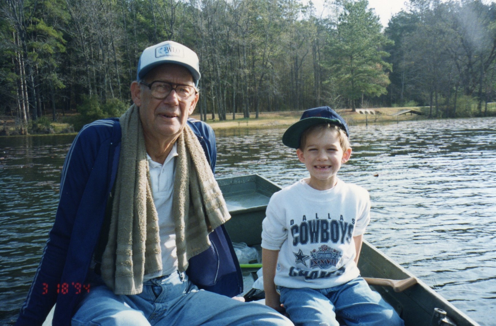 My dad fishing at Daingerfield State Park with Marshall