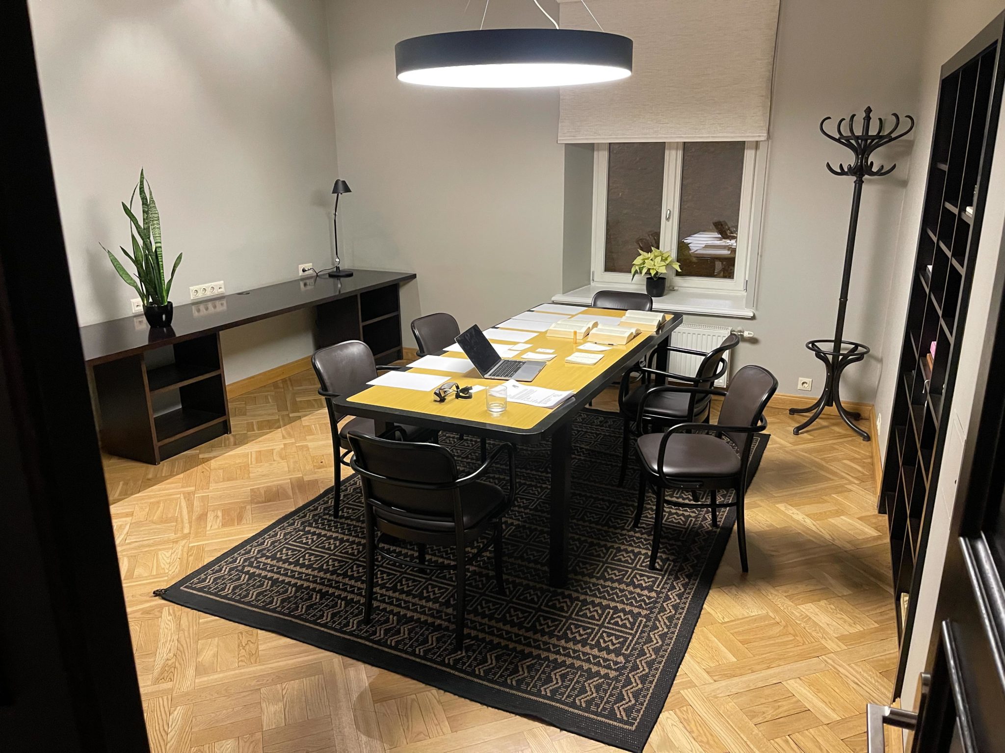 My "war room" at the at the Nieburgs Hotel in Latvia